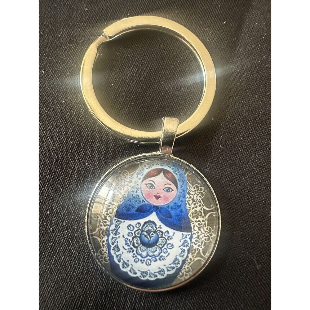 Matryoshka Basic Key Chain Silver Tone